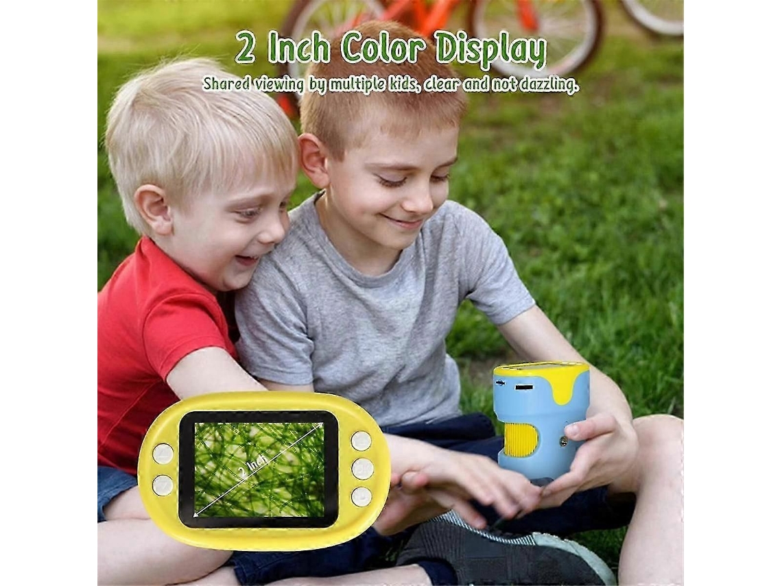 Microscopio digital portátil para niños con pantalla HD de 2 pulgadas, aumento de 200 a 1000x, educativo.