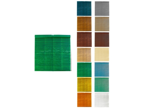Persiana de Madera Alicantina Com Polea Metálica - Estor Enrollable para Ventanas, Puertas, Salón Verde (Barnizada) 125 x 240 cm