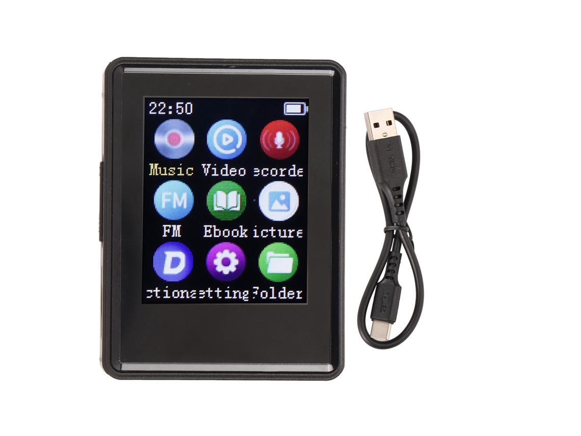 Reproductor Mp3/mp4 Con Bluetooth 5.0, Pantalla De 1,77 Pulgadas, Hifi, Grabadora, Lector De Libros Electrónicos, 16 Gb De Almacenamiento Portátil.