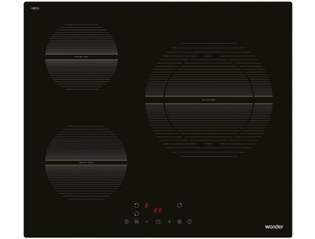 Placa De Wdi123 wonder 3zonas negro 6200w 59cm 52cm 6cm cristal 3z 59