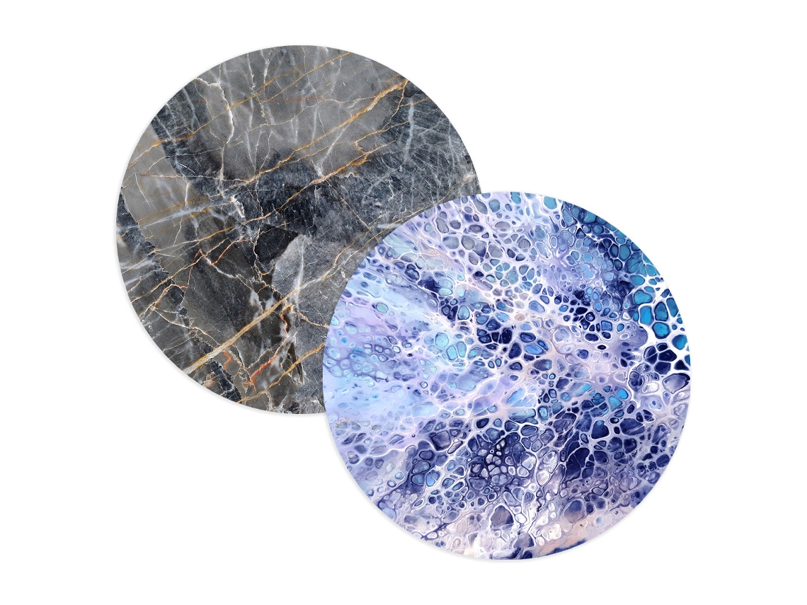Posavasos de corcho de cerámica, absorbentes, paquete de 2, 4 pulgadas. TRUYUETY