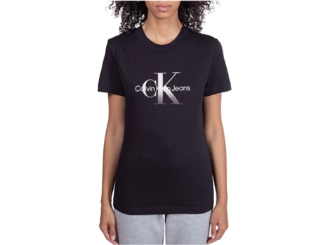 Camiseta para Mujer CALVIN KLEIN (M - Negro)