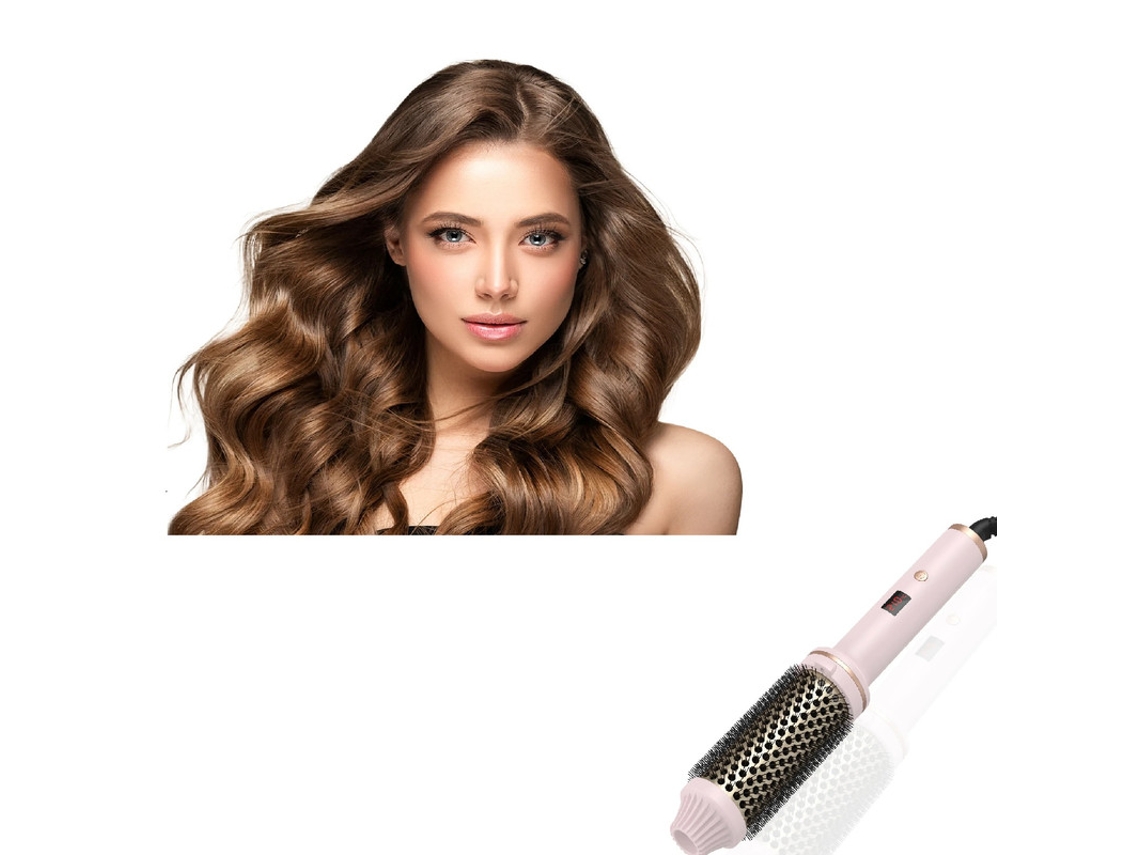 Cepillo rizador de pelo de 1,5 pulgadas, cepillo térmico de cerámica, cepillo redondo calentado, peine eléctrico para rizar el cabello, peine Trimtide
