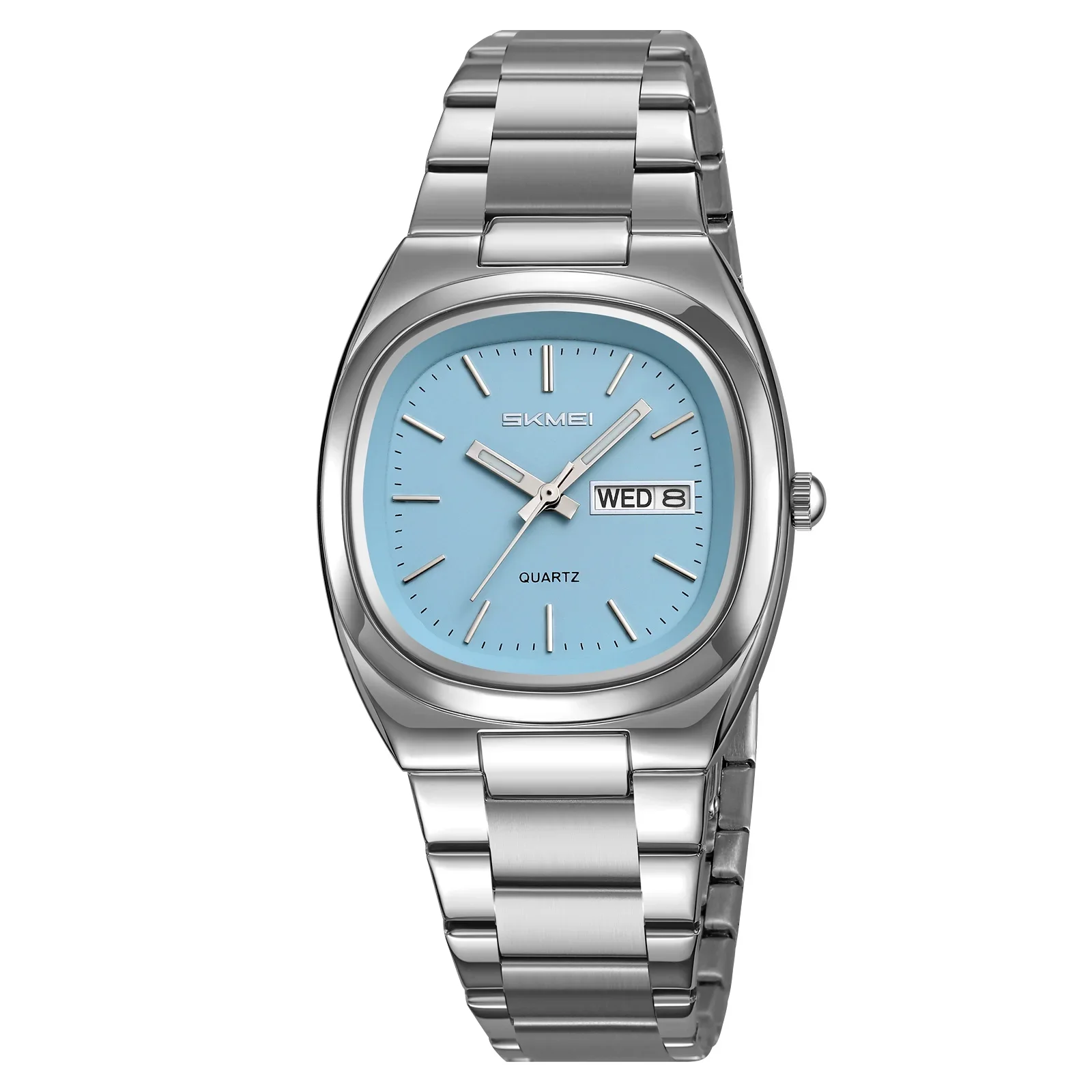 Reloj De Lujo Para Mujer (azul Plateado) Con Cuarzo, Fecha Y Hora, Estilo Casual.
