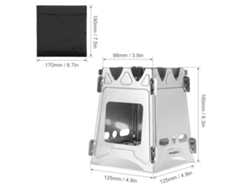 Estufa De Leña Plegable Portátil De Acero Inoxidable Para Acampar, Hacer Senderismo, Supervivencia Y Cocinar Al Aire Libre.
