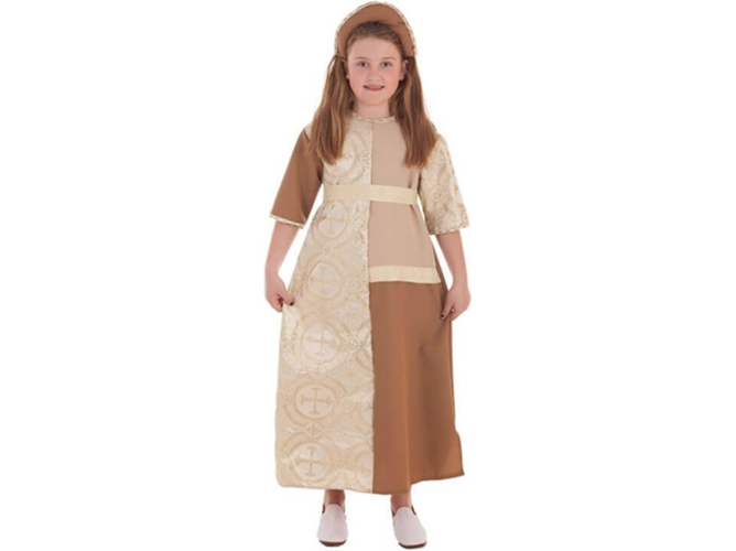 Disfraz de Niña DISFRAZZES Dama Medieval Marrón (Talla: 3 a 5 años)
