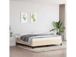 Cama Sin Colchón Tela Color Crema 180x200 Cm