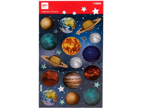 Pegatinas APLI Planetas Blister - 1 Hoja