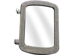Espejo De Maquillaje Para Parasol De Coche Con Clip Decorativo De Diamantes De Imitación.