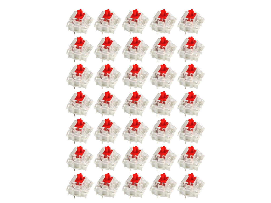 35pcs Chave Mecânica Smd Rgb Diy Estabilidade Alta Transparente Para Teclado Iniciantes Profissionais Chave Vermelha