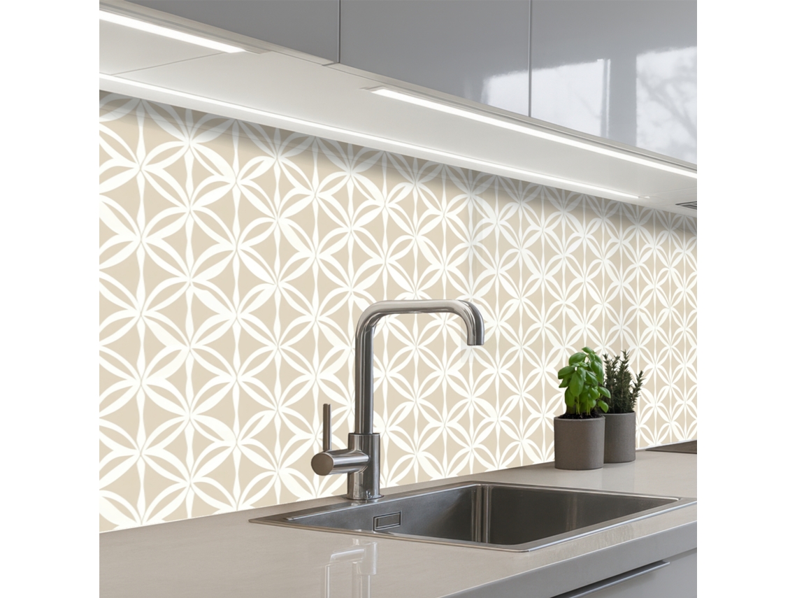 Paneles de pared para salpicadero de cocina con diseño moderno - Beige 500x80 cm