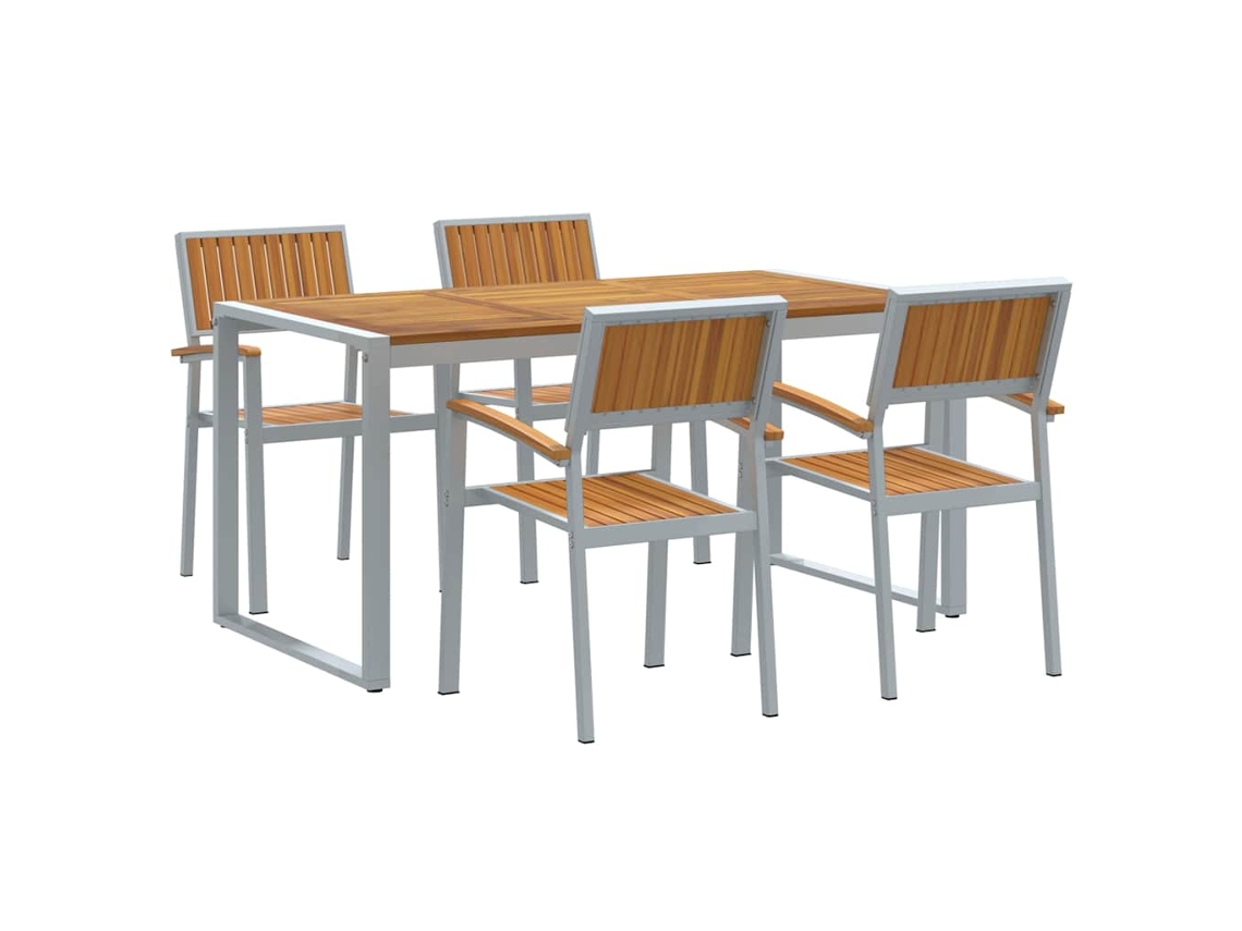 Maison Exclusive - Conjunto De Comedor De Jardín 5 Pcs Gris