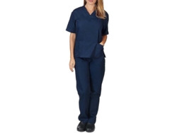 Conjunto de uniforme médico unisex Rebe para médicos, enfermeras y dentistas, con camisa y pantalón, talla M, azul marino.