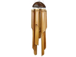 Carillón de viento de bambú ecológico, artesanías de madera de coco hechas a mano, uso interior y exterior para jardín, balcón, terraza, toque decorativo exclusivo
