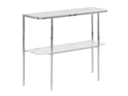 Aparador de estilo glamuroso BELIANI Calvert de Vidrio templado Blanco 100x35x84