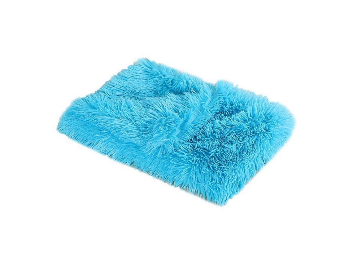 Rebe-manta Para Mascotas Suave Fluffy Caliente De Doble Capa Lavable Ilk L Azul