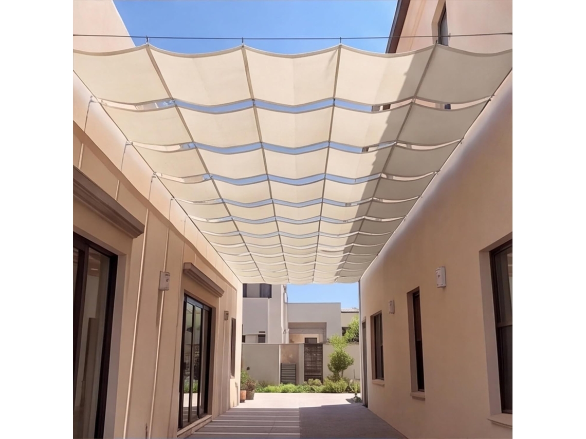 Toldo Retráctil Ondulado (190 X 250 Cm) Resistente De Pes , Impermeable