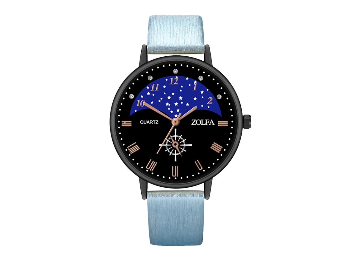 Reloj de cuarzo clásico, elegante, de estilo ejecutivo, unisex, color azul, ideal como regalo.