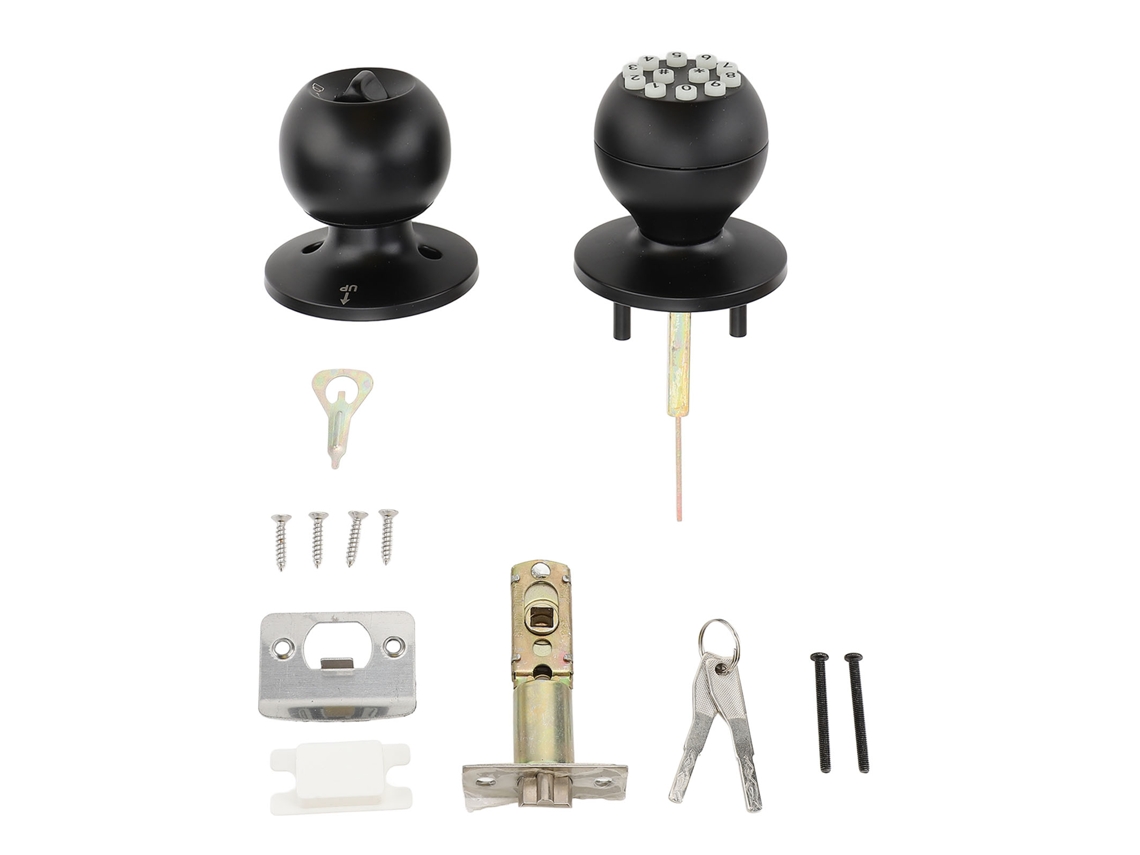 Manilla De Puerta Electrónica Con Cerradura Y Teclado Para Puertas De Apartamentos, Oficinas Y Garajes De 35-55 Mm - Negra