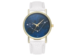 Reloj De Pulsera Unisex Zhoulianfa Con Estampado De Constelaciones Y Correa De Piel Sintética Blanca.