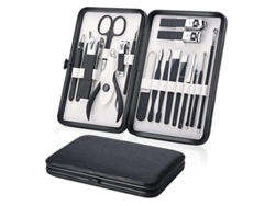Kit De Manicura Y Pedicura De 18 Piezas, Herramientas De Acero Inoxidable Para El Cuidado De Las Uñas, Color Negro.