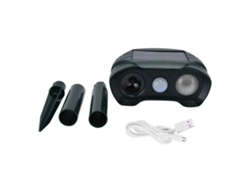 Repelente solar ultrasónico para perros, gatos y ratas.