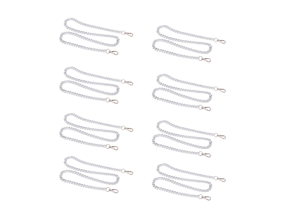 8 cadenas de eslabones de aluminio de 100 cm de largo para joyería DIY, plateadas, duraderas.