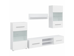 Conjunto 5 Mueble para TV VIDAXL Blanco Madera contrachapada (240x40x195 cm)