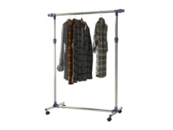 Cabideiro Inox Rodízios Ajustável Roupas Estrutura Móvel 95x45x170