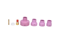 Kit de lente de gas TIG con 7 piezas para electrodo, copa de cerámica y conector WP 9 20 25.