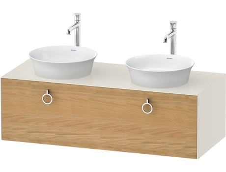 DURAVIT Tulip blanco, mueble de baño colgado en la pared, ancho 1300 x profundidad 550mm, con 1x extraíble, con tirador, WT4983B