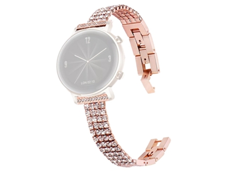Correa de metal decoración de diamantes de imitación de cuatro filas para Samsung Galaxy Watch 5 40mm/44mm/Watch 5 Pro 45mm - oro rosa