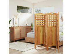 Separador de ambientes | Biombo con 4 paneles, 162x2x115 cm, madera maciza de acacia.