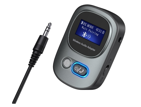Transmisor y receptor Bluetooth 5.3, adaptador de audio Bluetooth, compatible con tarjeta TF, control de volumen, navegación, para PC, TV, audio CH...