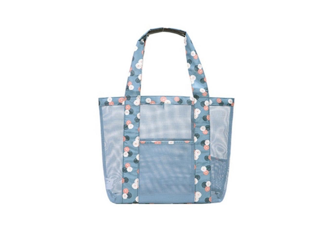 Bolso De Playa De Malla Plegable Y Ligero Con Gran Capacidad Para Viajes Y Compras.