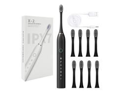 Escova de Dentes Elétrica JL-EIGHT X-2 Plus Preto (45000 Rpm - 6 Modos - Recarregável)