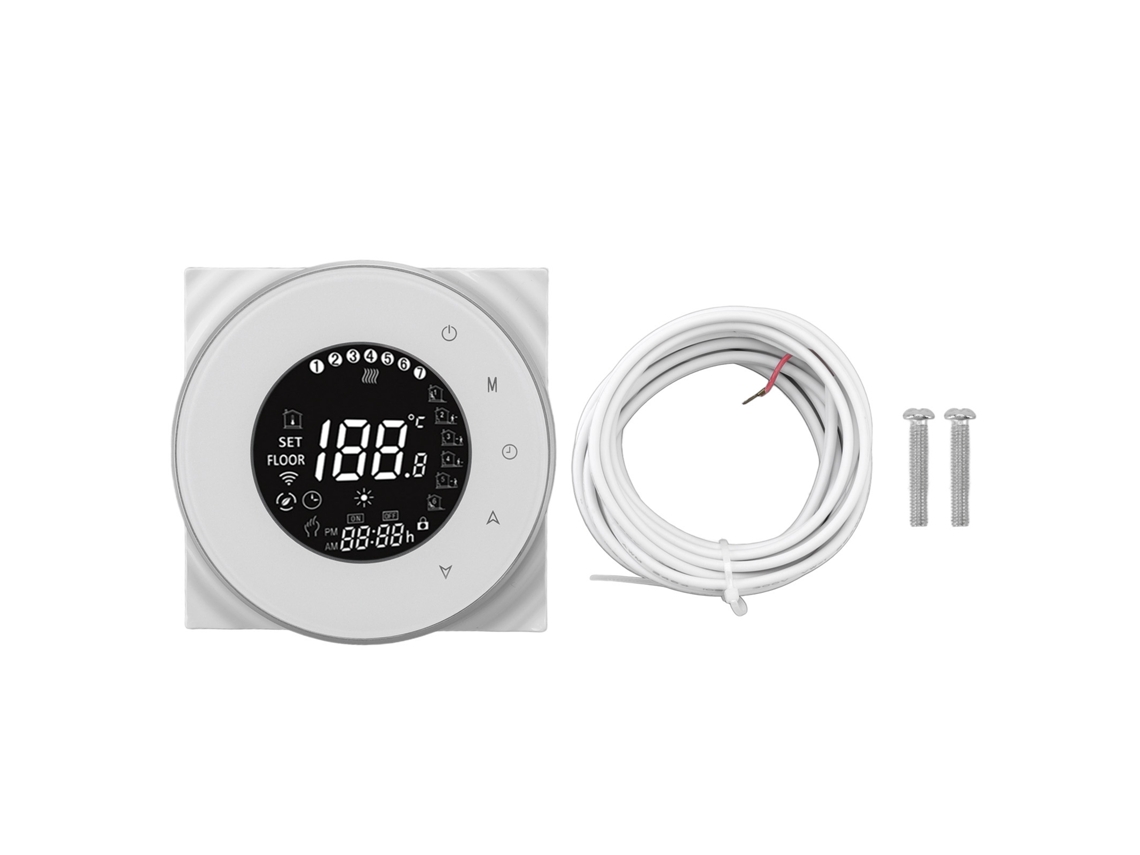 Termostato Inteligente Wifi Para Calefacción Por Suelo Radiante Con Control Por Voz Y Pantalla Táctil Lcd 95-240v