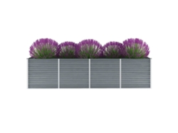 Juego de 1 jardinera elevada HARLANV1 320x80x77cm Acero galvanizado gris
