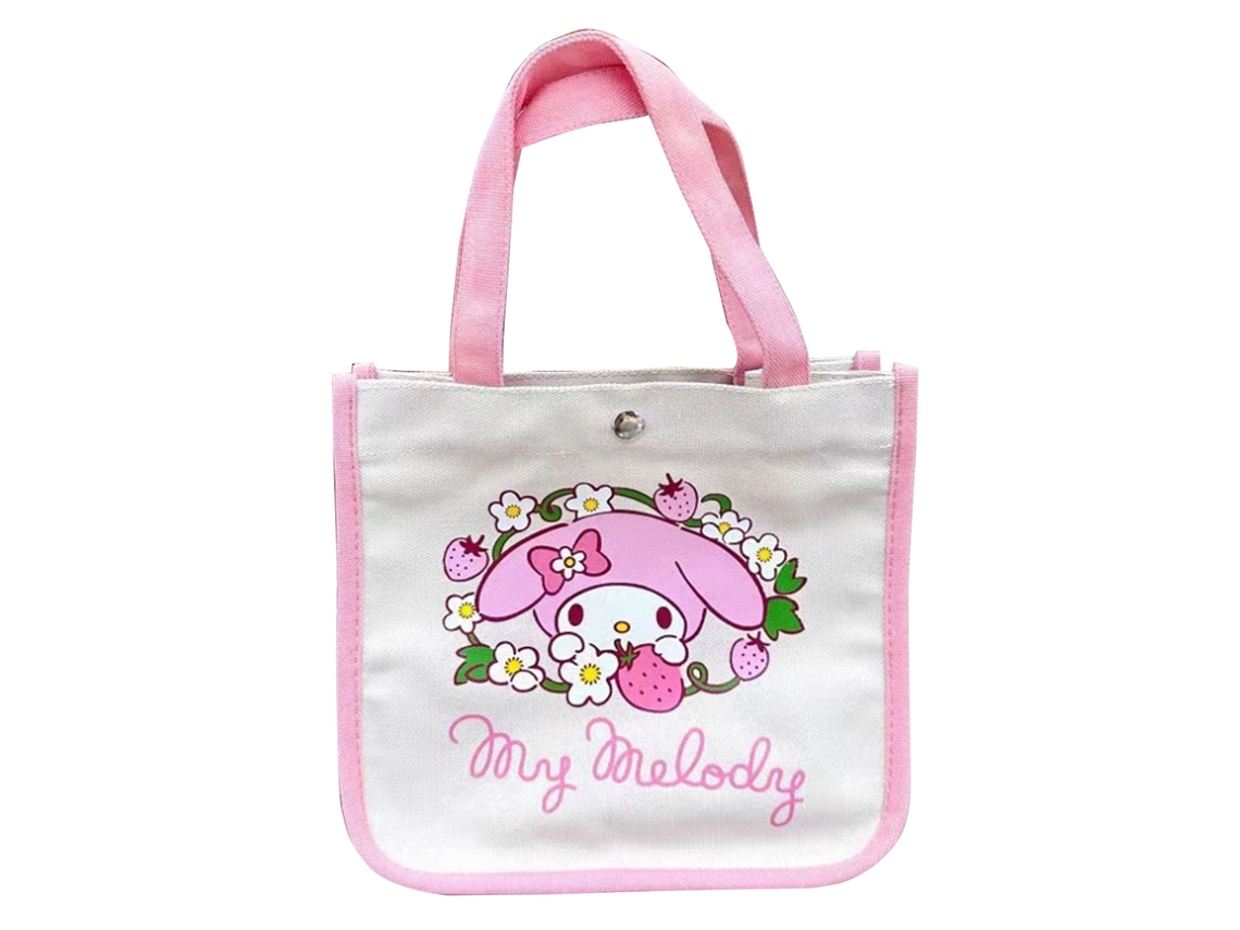 Bolsa Bento De Lona Con Asa Con Estampado De Perrito Para El Almuerzo, La Escuela O El Trabajo, Color Rosa.