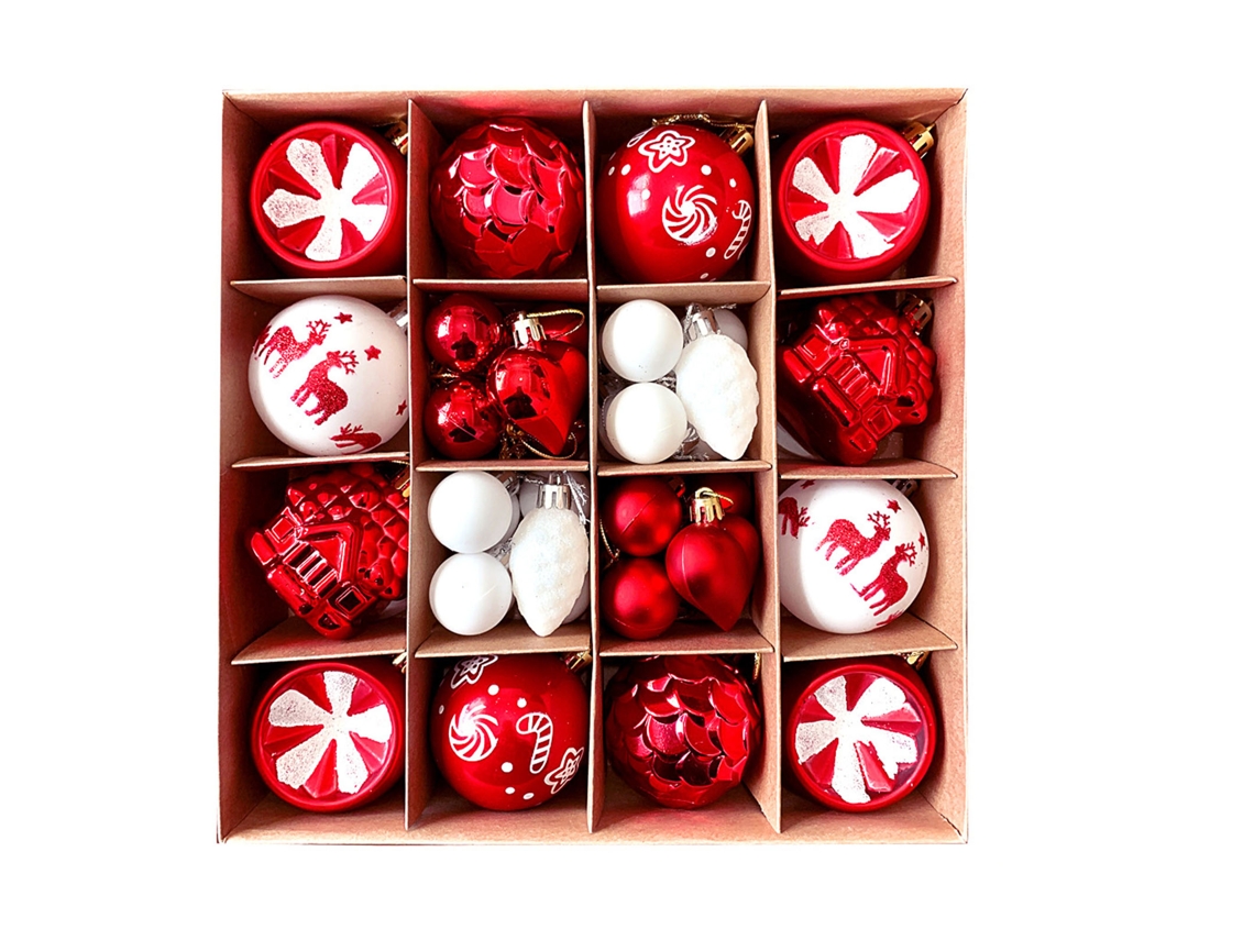 Bola De Navidad De Plástico Galvanizado Pintado De 6 Cm, Juego Decorativo Para Árbol De Navidad Y Decoración De Interiores.