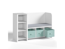 Estantería Infantil Con Banco Høylandet 76x112x40 Cm - Blanco/verde [EN.CASA]