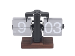 Reloj De Mesa Mecánico Retro Con Mecanismo Giratorio, 12 Horas De Duración, Funciona Con Pilas, Base De Madera, Ideal Para Salón U Oficina.