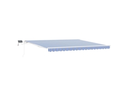Maison Exclusive - Toldo Retráctil Manual Azul Y 500 X 300 Cm Poliéster Y Aluminio