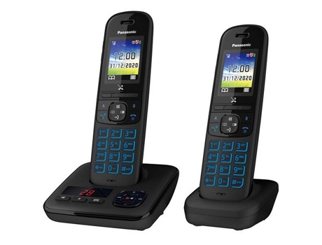 Teléfono PANASONIC Negro Duo Dect inalámbrico con contestador automático Kxtgh722Frb