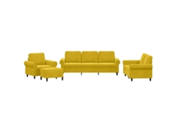 Maison Exclusive - Juego De Sofás Con Cojines 4 Piezas Terciopelo Amarillo