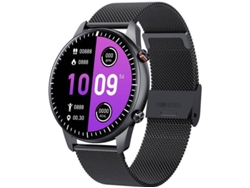 Pulsera impermeable Bestvite (negra), Bluetooth 5.0, llamadas, música, podómetro y monitor de actividad física (negro)