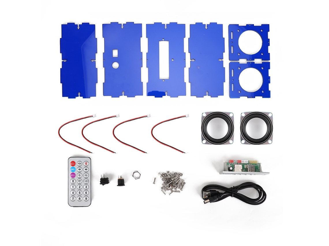 Kit De Altavoz Bluetooth Para Armar Con Control Remoto Y Amplificador Estéreo Portátil De 3 W.