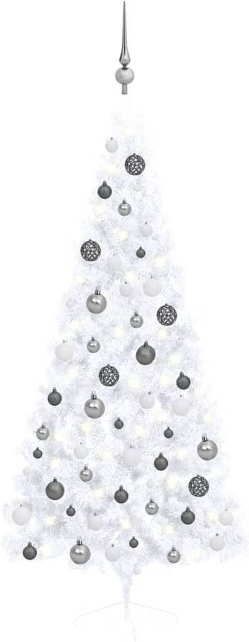 Medio Árbol De navidad artificial con led y blanco 180 cm vidaxl luzes 11x575x18