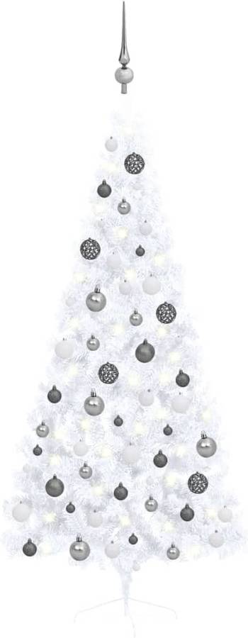 Medio Árbol De navidad artificial con led y blanco 180 cm vidaxl luzes 11x575x18