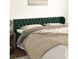 Cabecero De Terciopelo Verde Oscuro 203x23x78/88 Cm